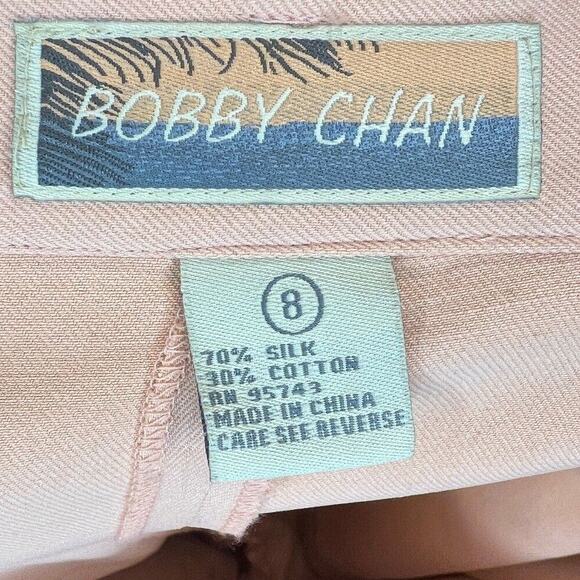 Bobby Chan High Rise Silk Blend Golf Skort Peach Flat Front Zip Women's Size 8 - Picture 2 of 2
